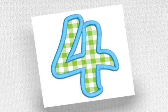 Number 4 Applique Embroidery Design
